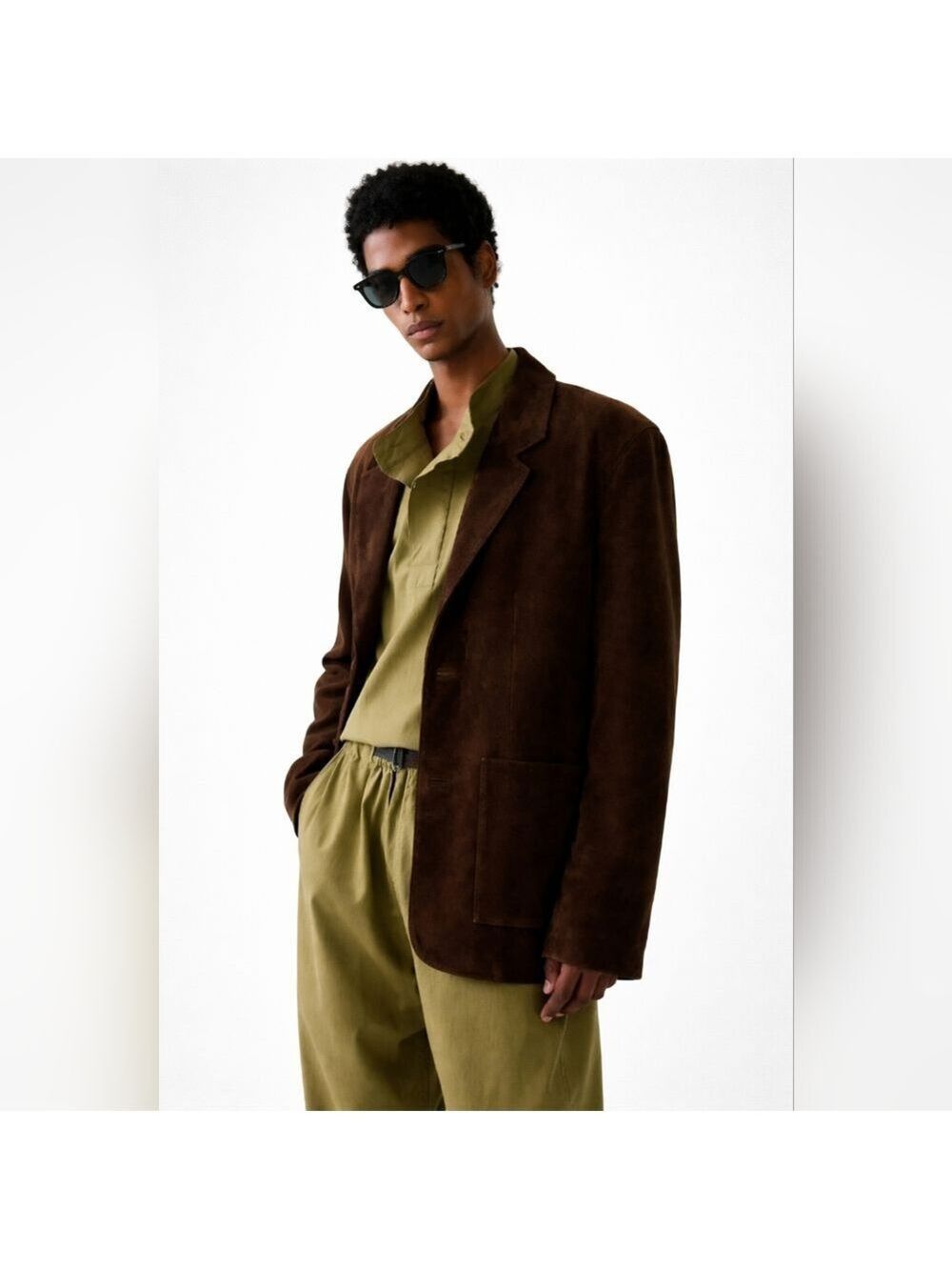 Renzo Costa Vintage Brown Suede Leather Blazer Retro 70s Jacket Large